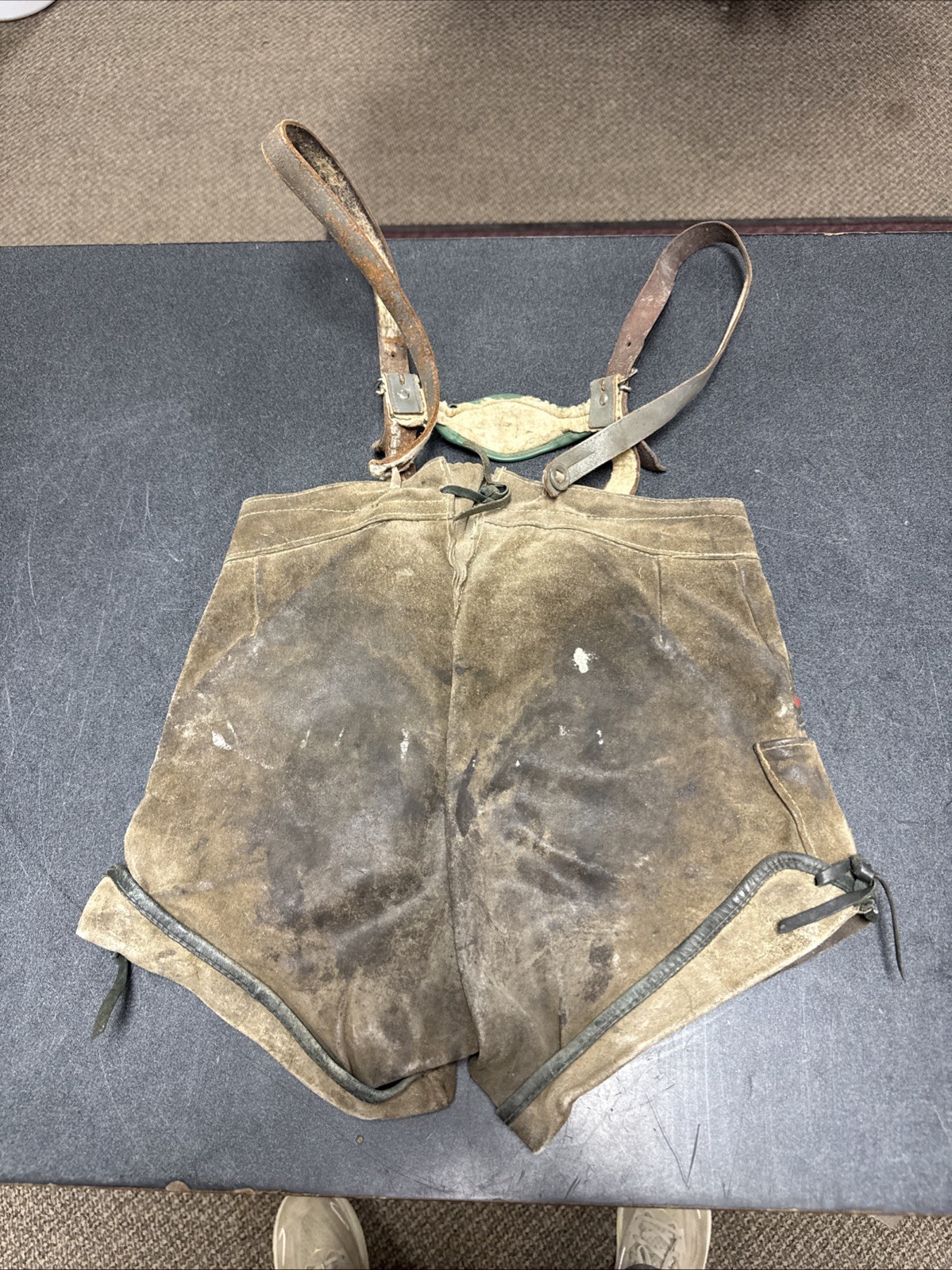 Vintage Leather Kids Lederhosen German Suede Bavarian Austrian
