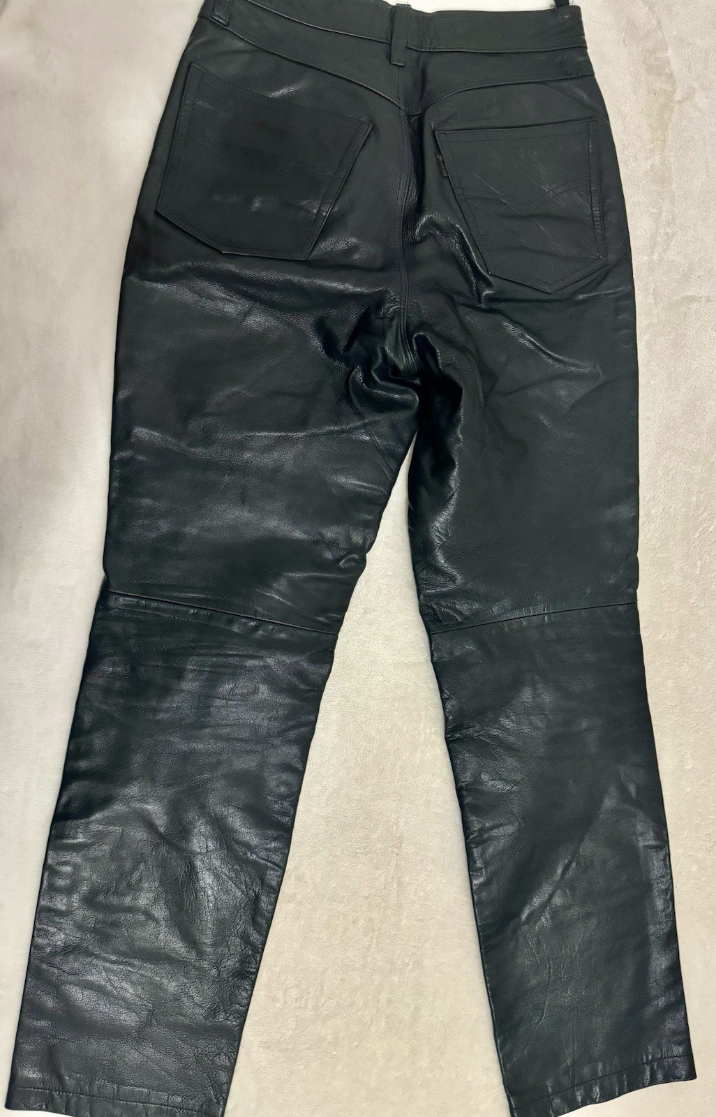 Genuine Leather Trousers Black