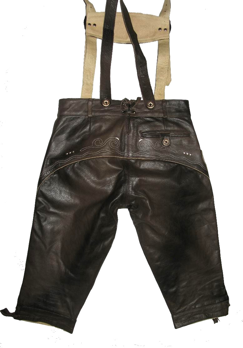 Almbock Men Traditional Leather Pants Trachtenhose Brown Gr. 46