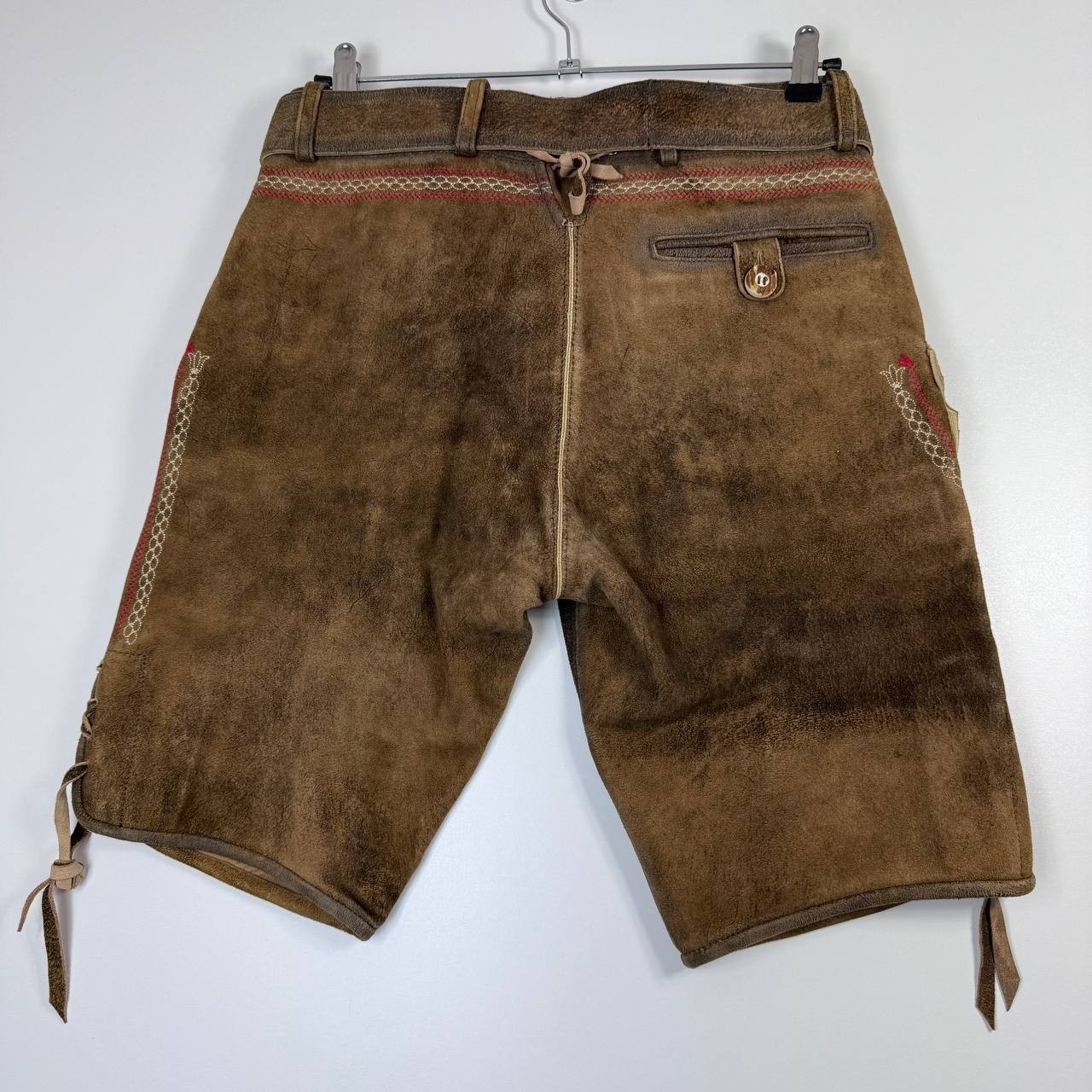 Country Line Traditional Lederhosen Goat Leather Bavarian Shorts Mens Size 46