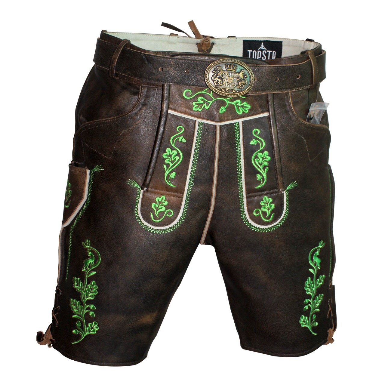 Lederhosen Men’s Short Traditional Lederhosen Antique Brown Oktoberfest Lederhosen 46-64