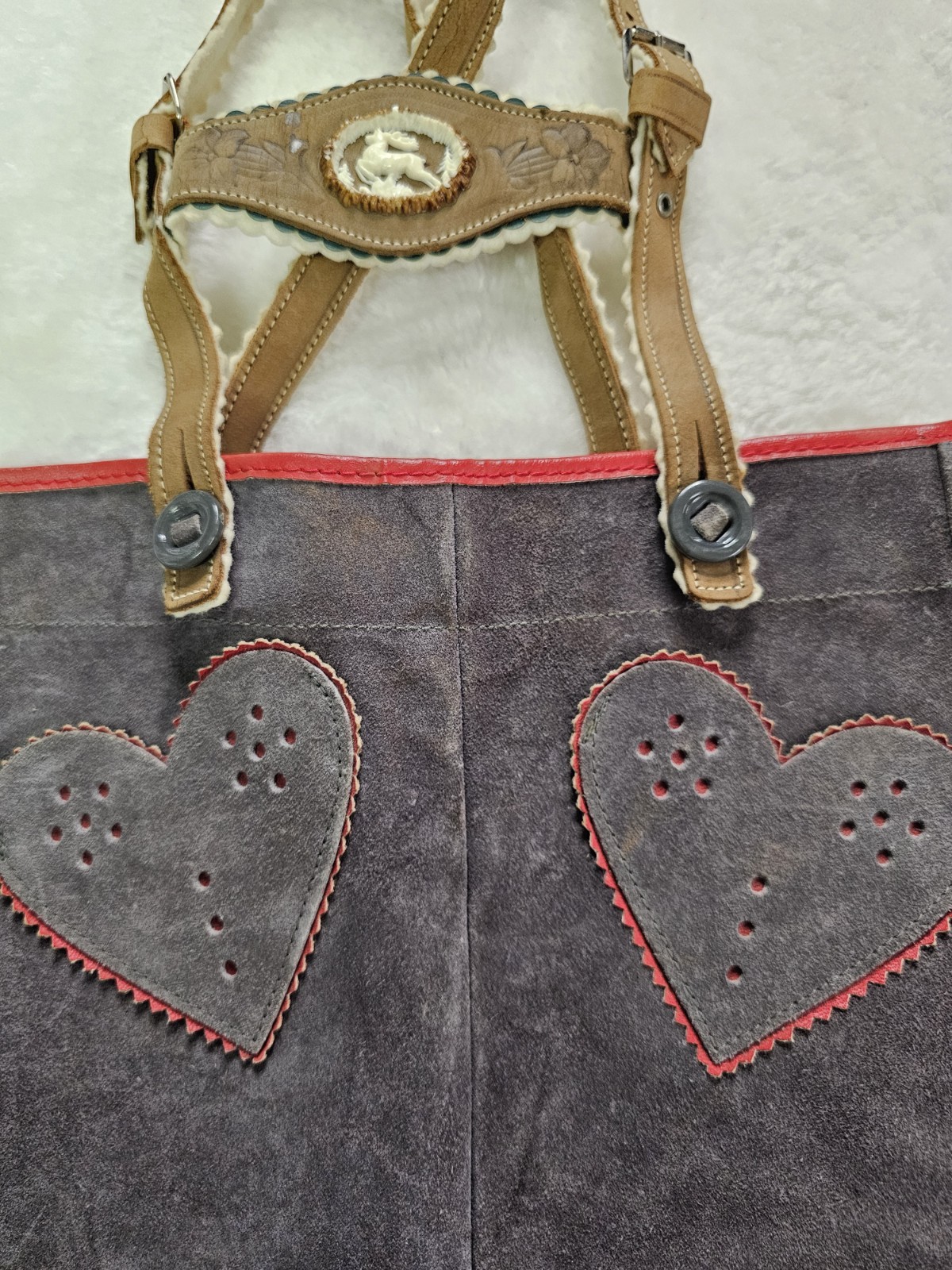 Vintage 1950s Lederhosen Child Size German Leather Shorts