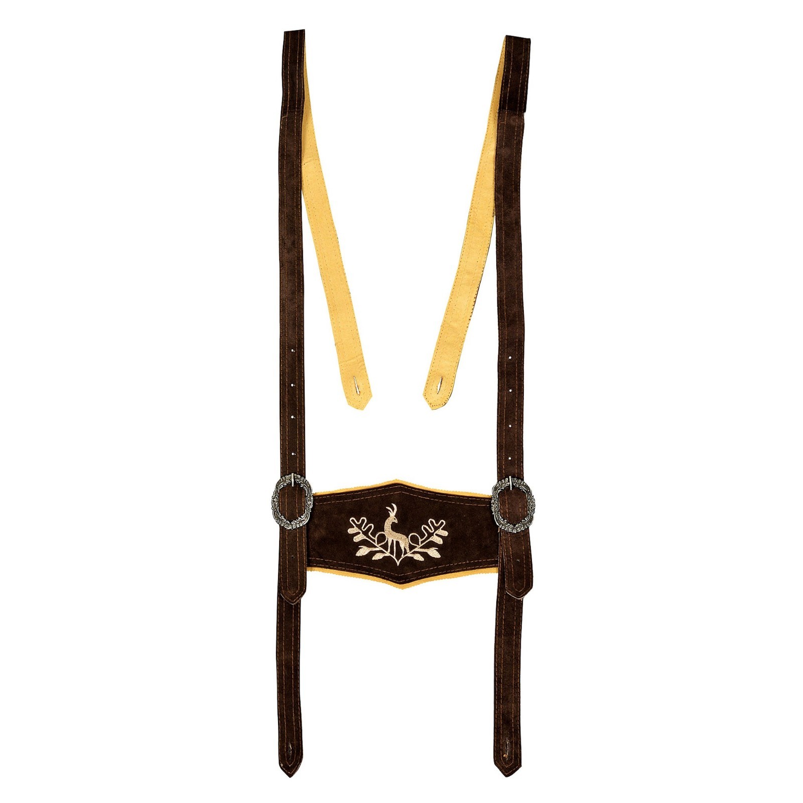 Authentic Men Lederhosen Otto with Deer and Oak Embroidery Oktoberfest Costume