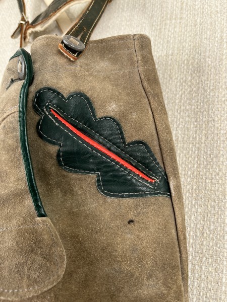 VTG Kids Lederhosen Shorts Suede Leather Shorts Suspenders Oktoberfest Bavarian
