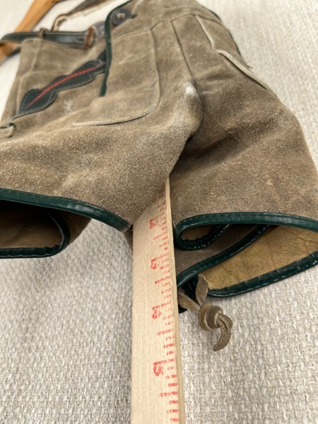 VTG Kids Lederhosen Shorts Suede Leather Shorts Suspenders Oktoberfest Bavarian