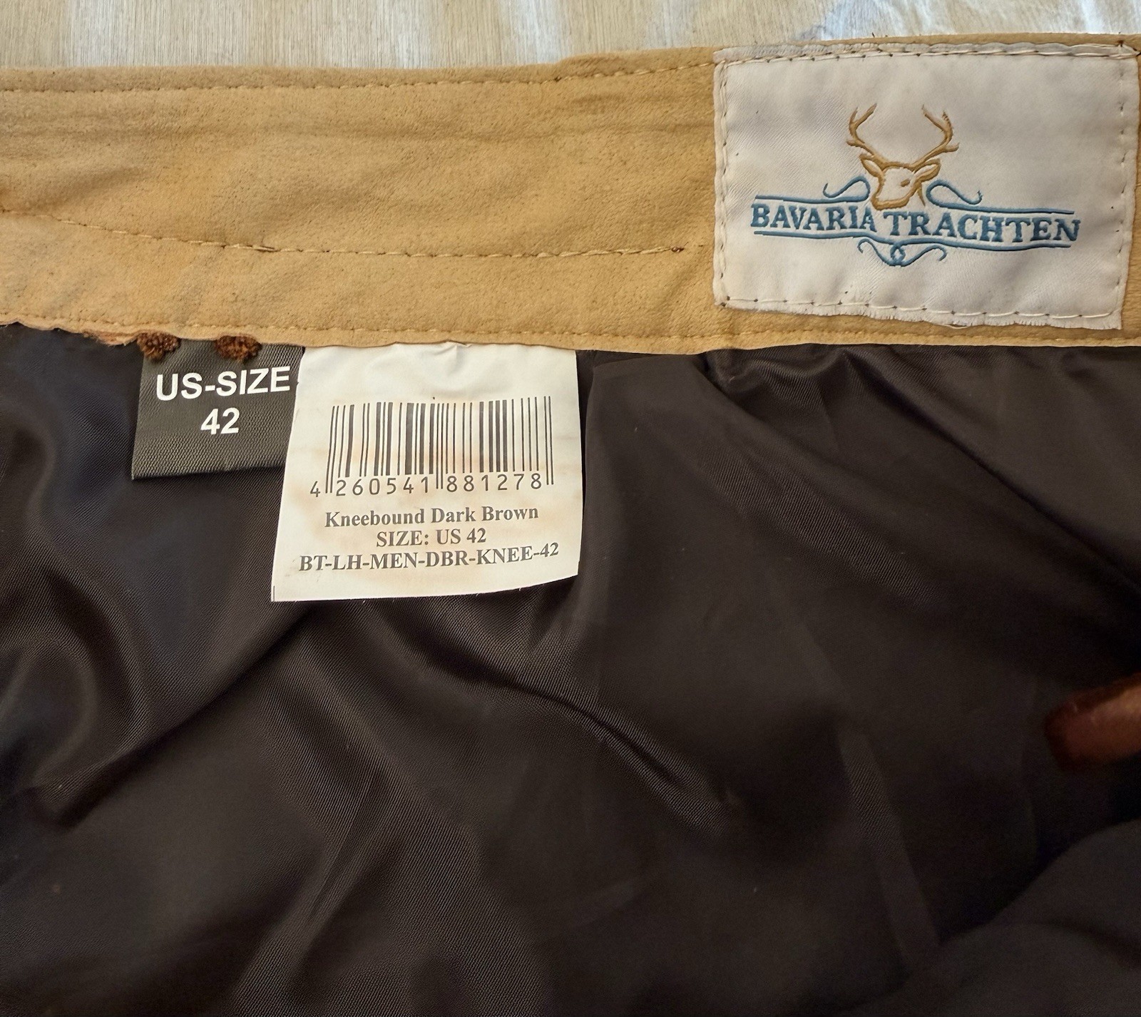 Lederhosen men leather Authentic German Octoberfest Outfit Short Kneebound Brown