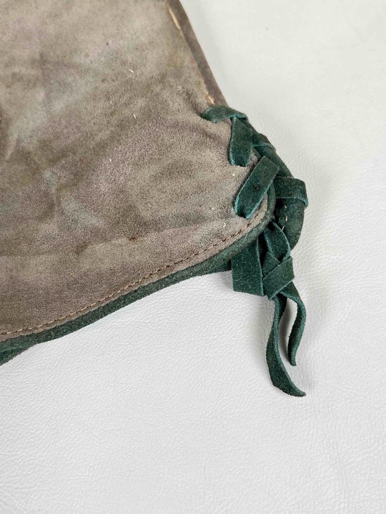 Vintage Marke Bergfreund German Lederhosen Grey Suede Leather Shorts Child Sz. 1