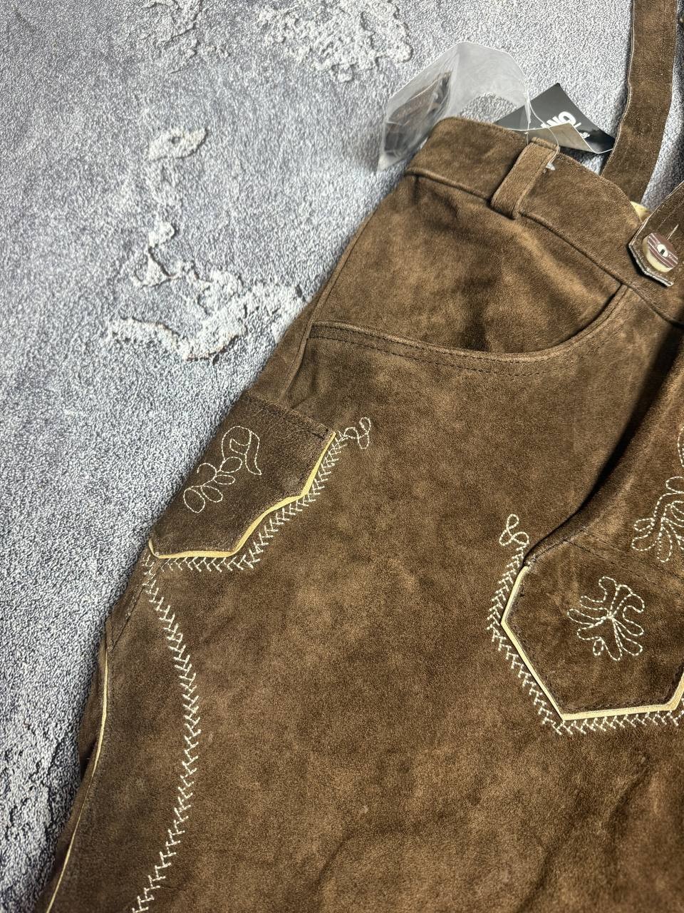 NEW PAULANO VINTAGE OKTOBERFEST DIRNDL TYROL LEATHER BROWN MENS PANTS EU 52