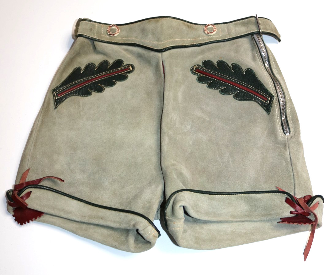 Vintage Lederhosen Leather Shorts Bavarian 25″ Waist – Adjustable