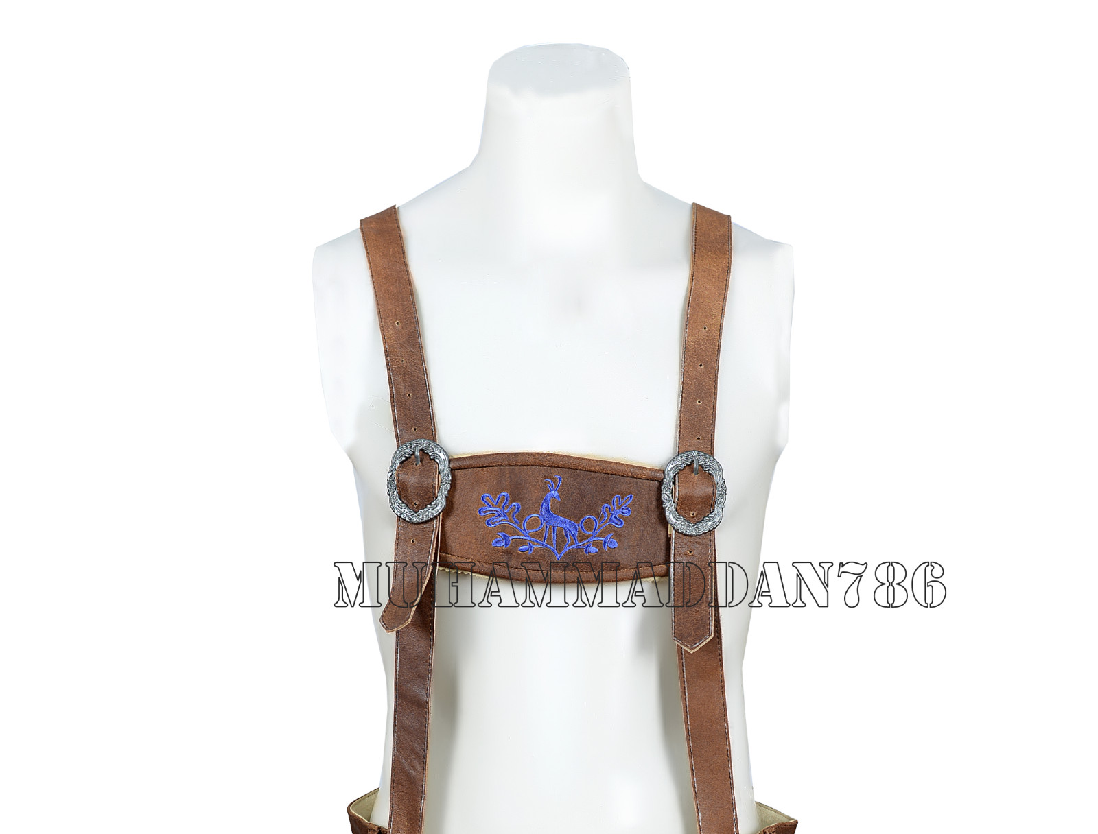 Men Oktoberfest Lederhosen Brown Shorts For Sale