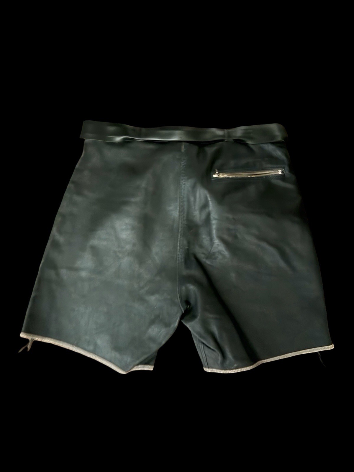 Vintage 60s Lederhosen Scout Germán Shorts Soft Leather Double Zipper Mens 34 W