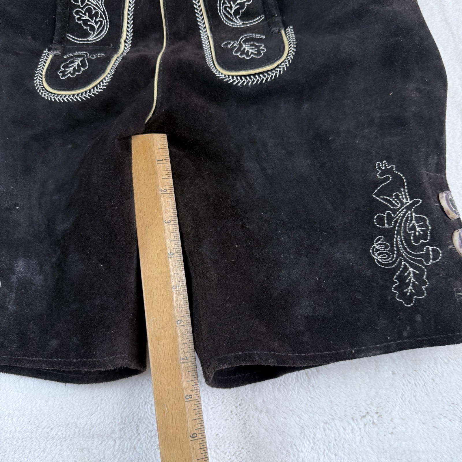 Leather Lederhosen Brown Oktoberfest Shorts Men German Bavarian Pants 46
