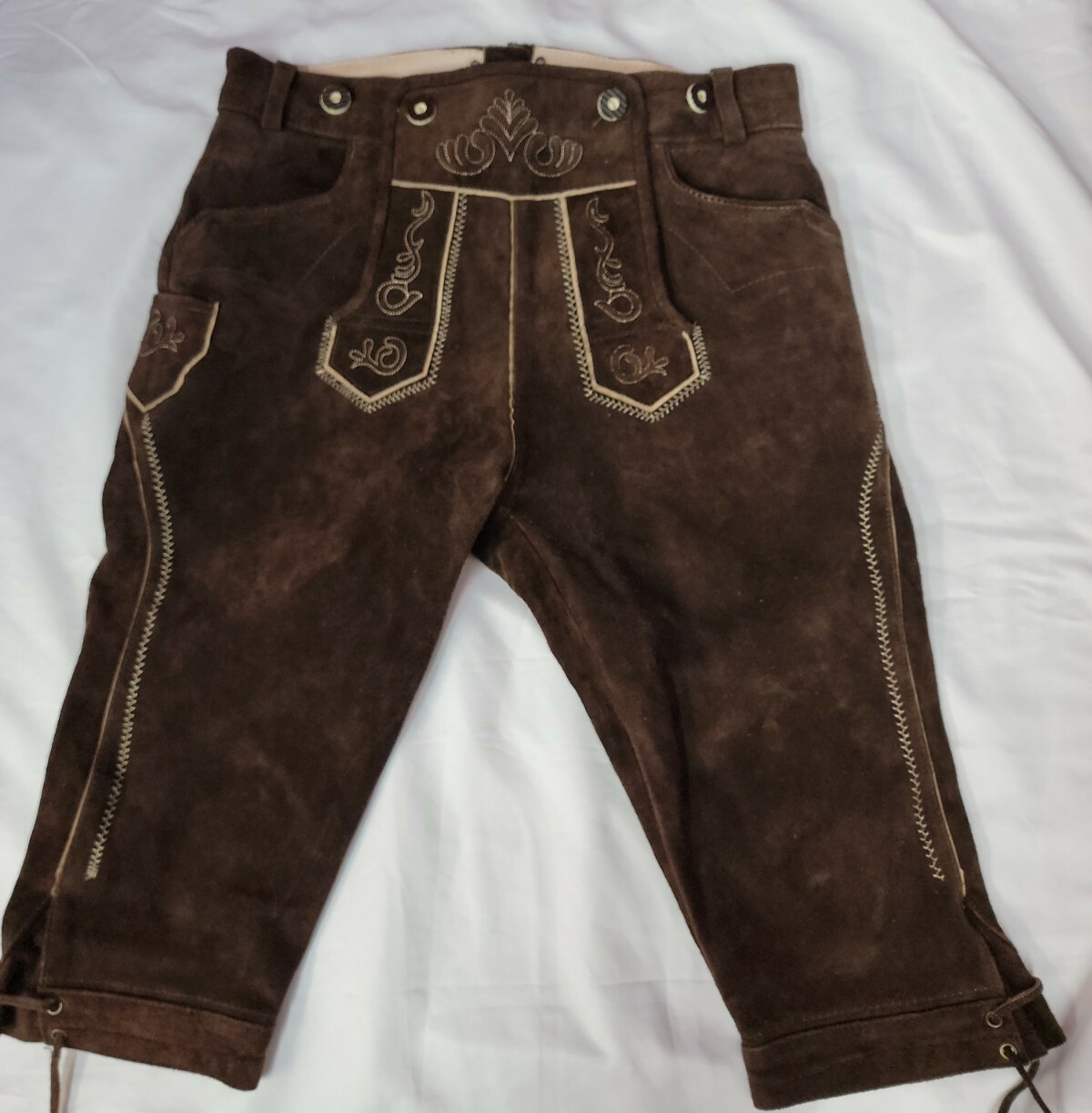Lederhosen4U Men Genuine Leather Authentic German Lederhosen Dark brown 50 #C3