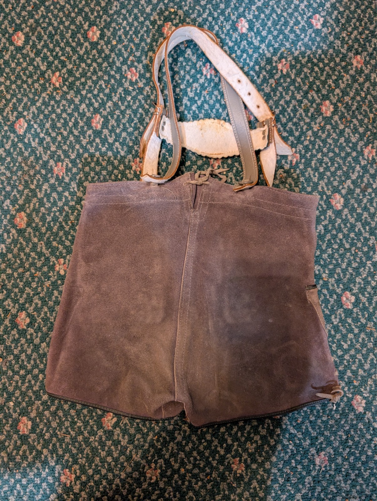 Boys/Toddler Oktoberfest German Gray/Green Lederhosen Leather Pants Child VTG