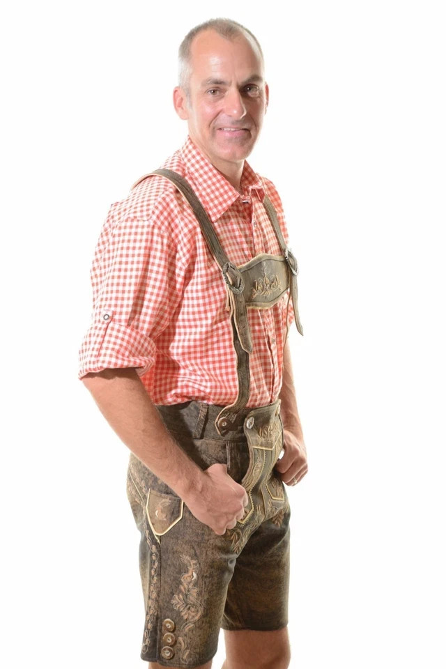 Authentic Bavarian Lederhosen | Handmade Suede Leather Trachten Shorts With Belt
