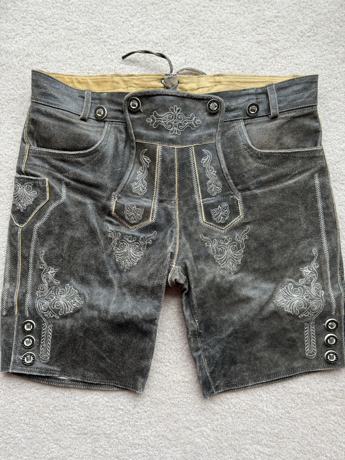 Traditional Bavarian Leather Lederhosen shorts Men’s 56 US 40