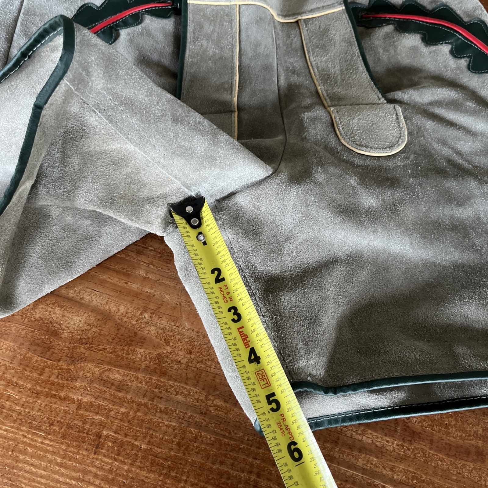 Vintage German Lederhosen Genuine Grey Suede Shorts Oktoberfest 29” Waist