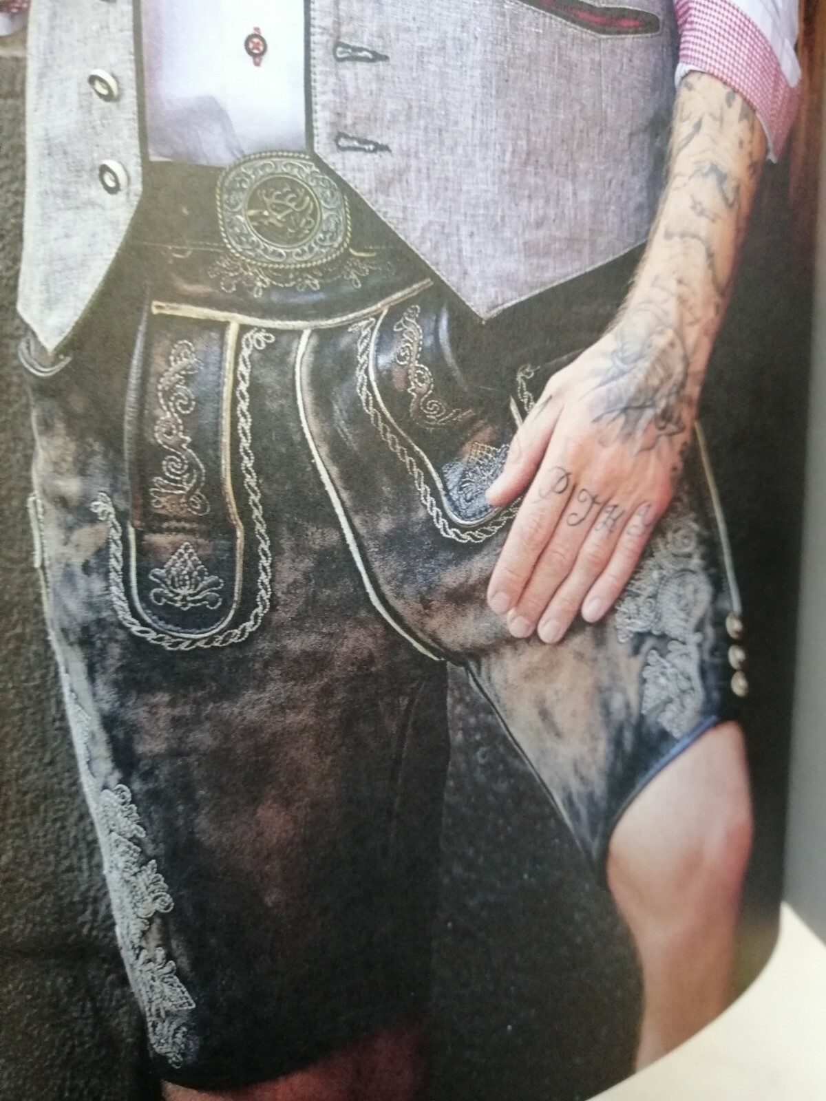 Traditional Lederhosen, Lederhosen Deer Look, Maddox Aosta Spotty Brown, Size 48 to 54