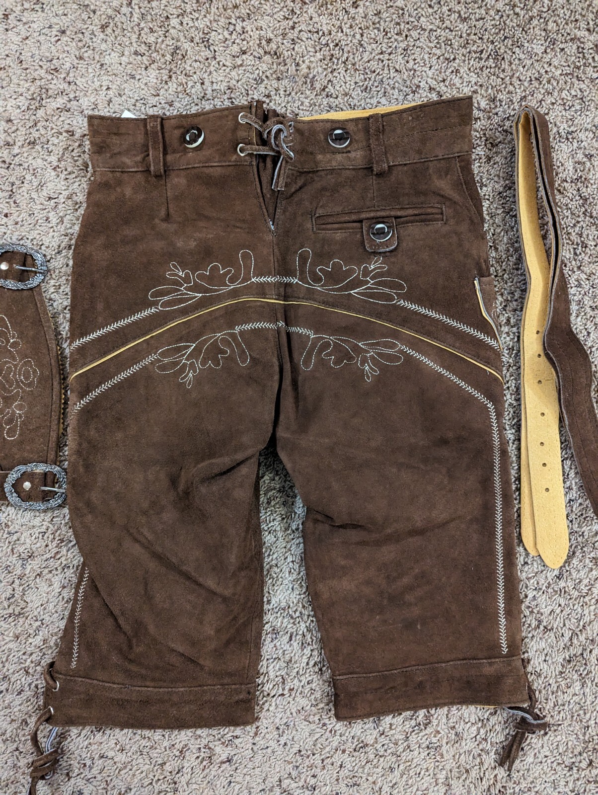 NWT Gaudi Leathers Mens Size 46 Brown Leather German Lederhosen
