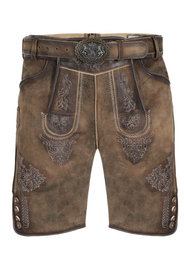 Fox Trachten Lederhosen with Belt Antique Tan FU90 Men’s Size 50 52