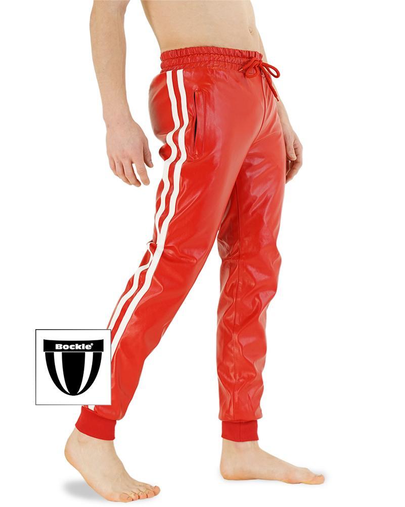 Bockle® Boyjog Red Faux Leather Pants Joggers Faux Leather Joggers