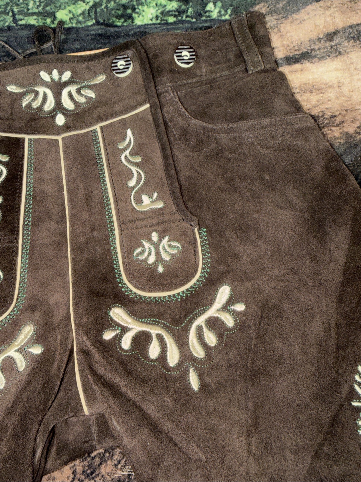 German Bavarian Oktoberfest Trachten Lederhosen4u Leather Mens Shorts Size 52