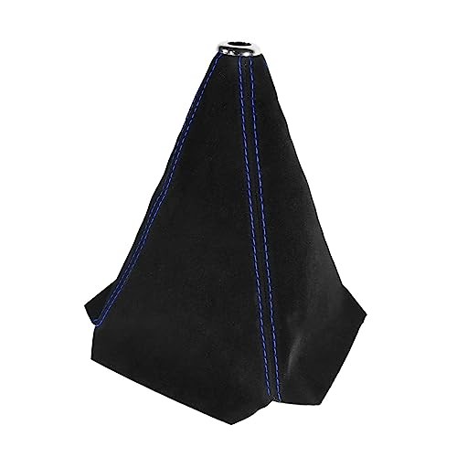 Car Shift Boot Cover, Suede Leather Shift Knob Boot Dust Cover, Black/Blue