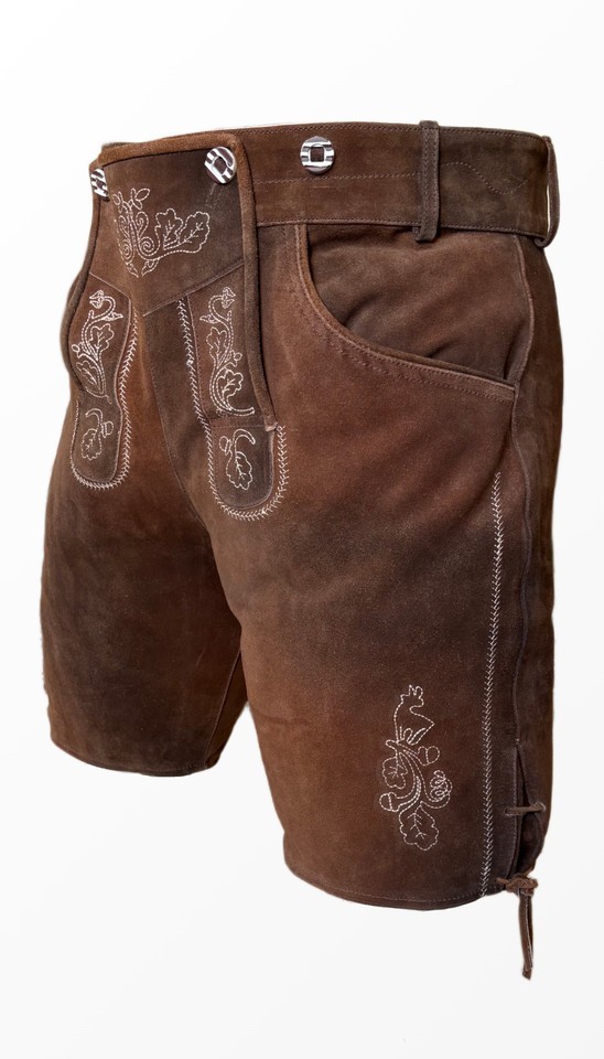 Traditional Lederhosen Men’s Brown with Suspenders Oktoberfest Oktoberfest