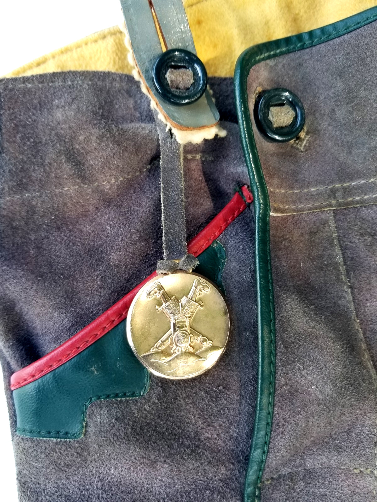 Vintage German Boys Lederhosen Suede Leather Shorts Suspenders Bavarian 1960s