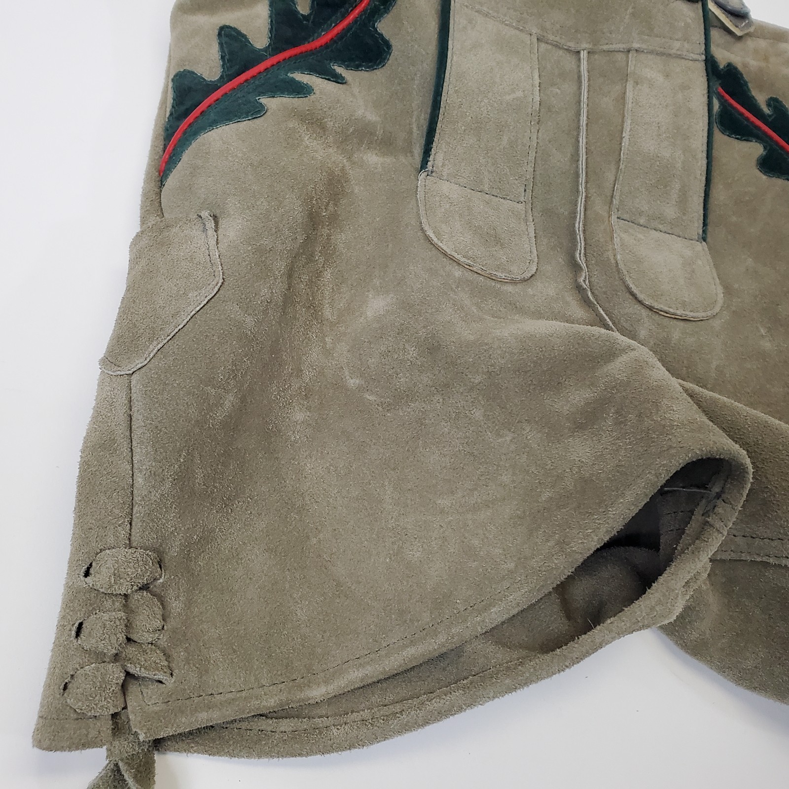 VTG German Lederhosen Child Suede Embroidered Tracht Oktoberfest 2T 4T