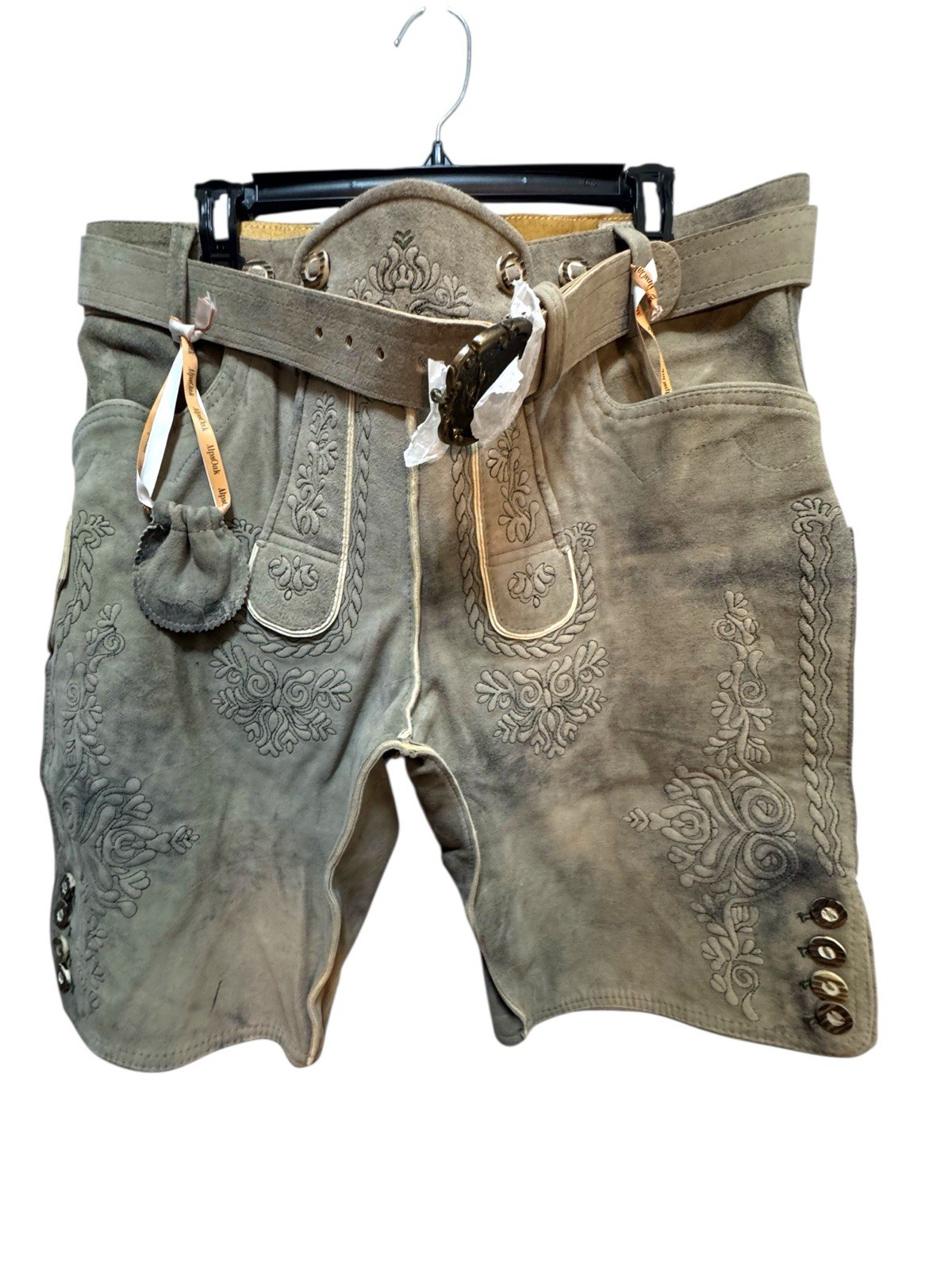 Alps Oak Trachten Wear Alpine Bavaria Suede Leather Lederhosen Oktoberfest Size