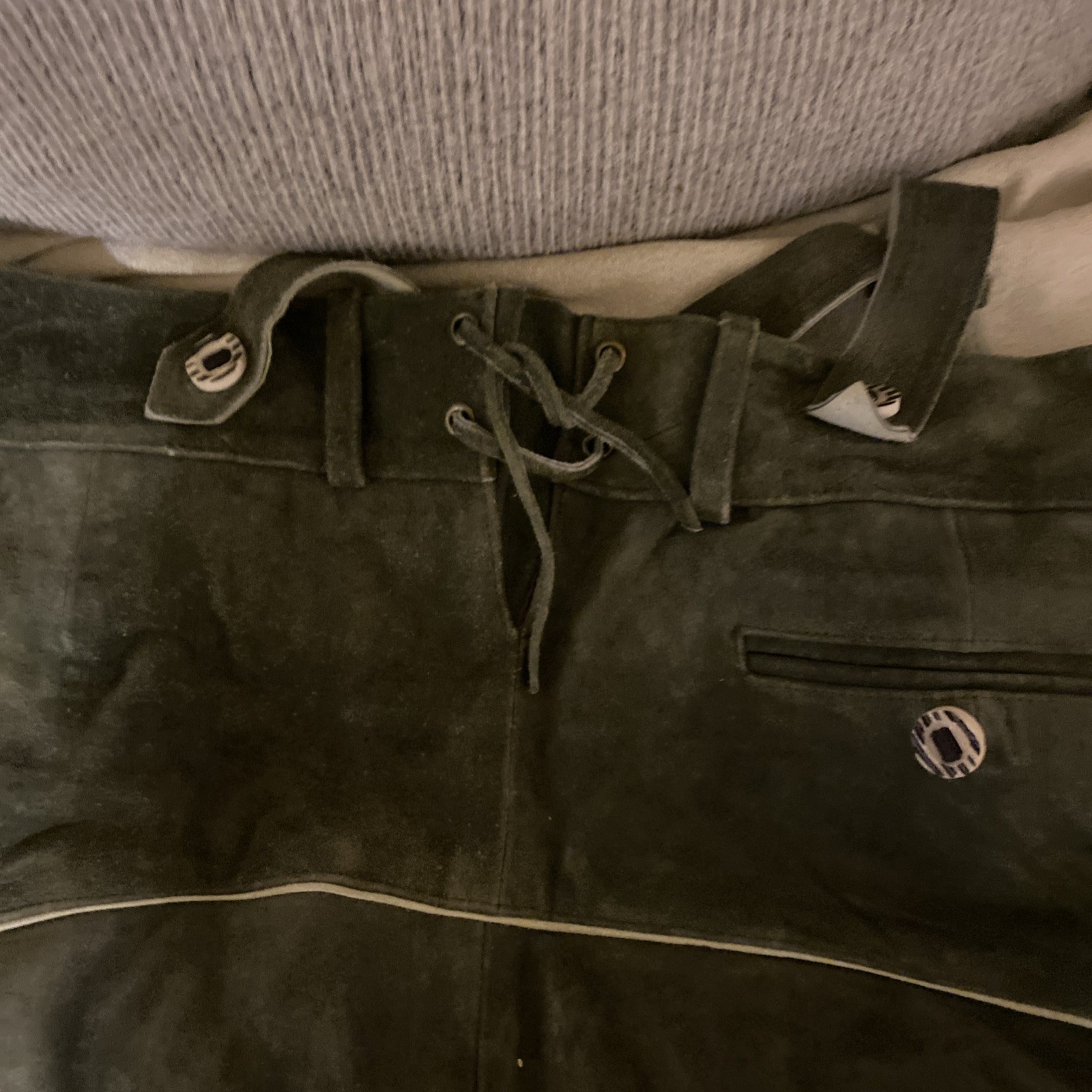 VINTAGE Echtes LEDER Fitter MENS GRAY SUEDE Real LEATHER Size 44