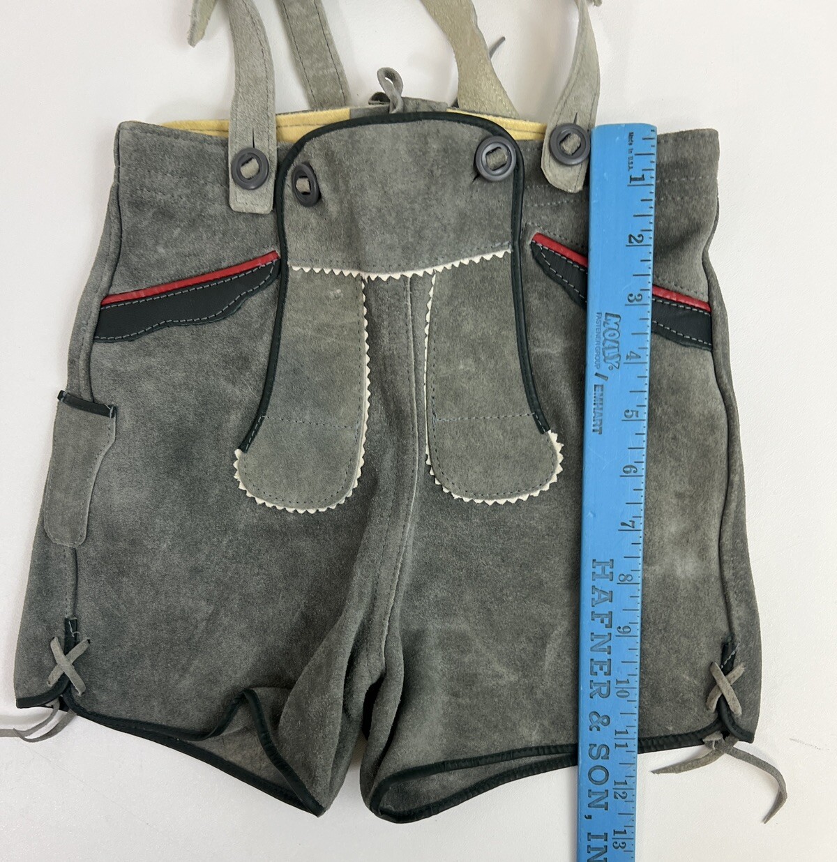 Vintage Authentic Suede Bavarian Child German Lederhosen Overalls