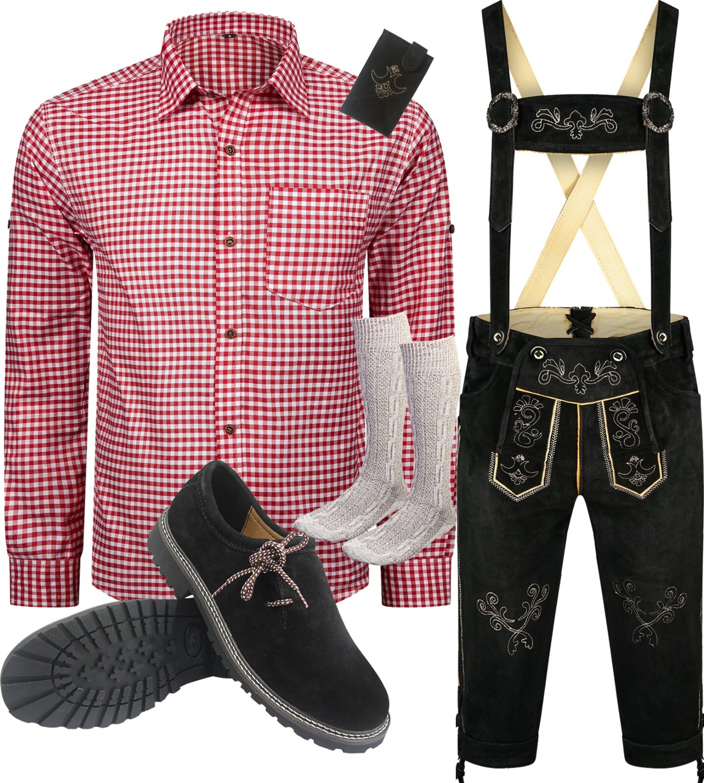 Men’s costume set costume set costume leather pants 6 pieces pants shirt shoes SLHRH01