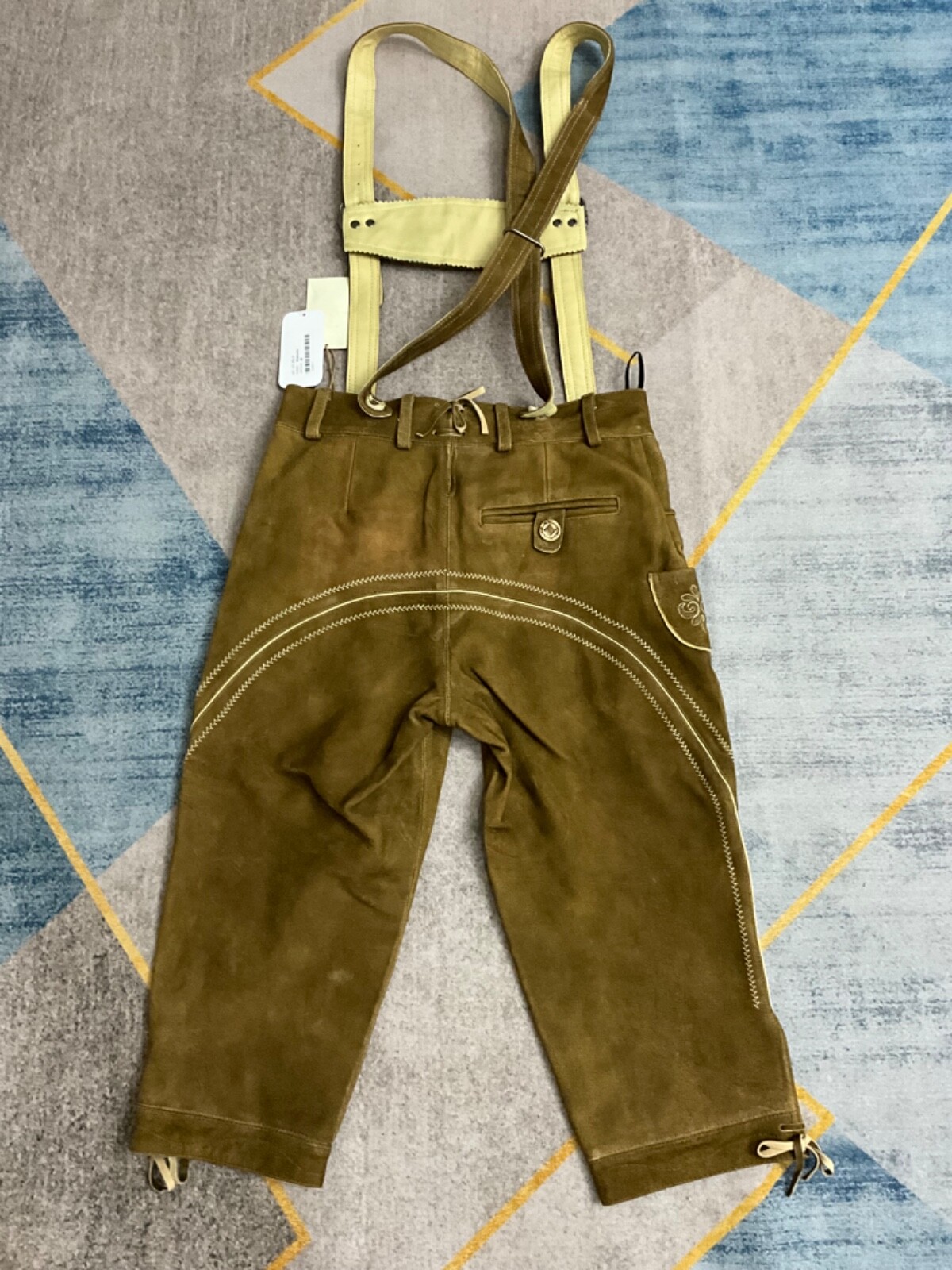 Fuchs Trachtenmoden Lederhosen Size 42 Leather Oktoberfest Bavarian Suspenders