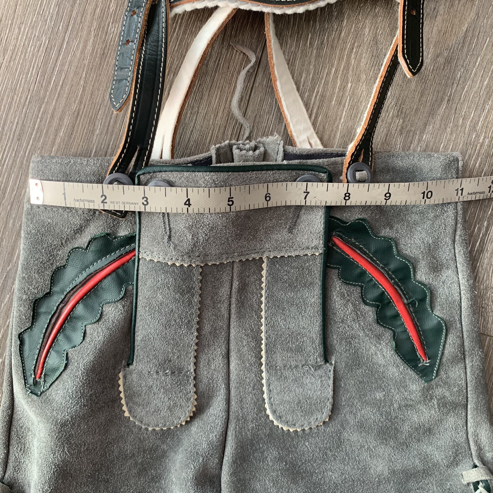 Vintage Kids Gray Suede Traditional Bavarian Lederhosen