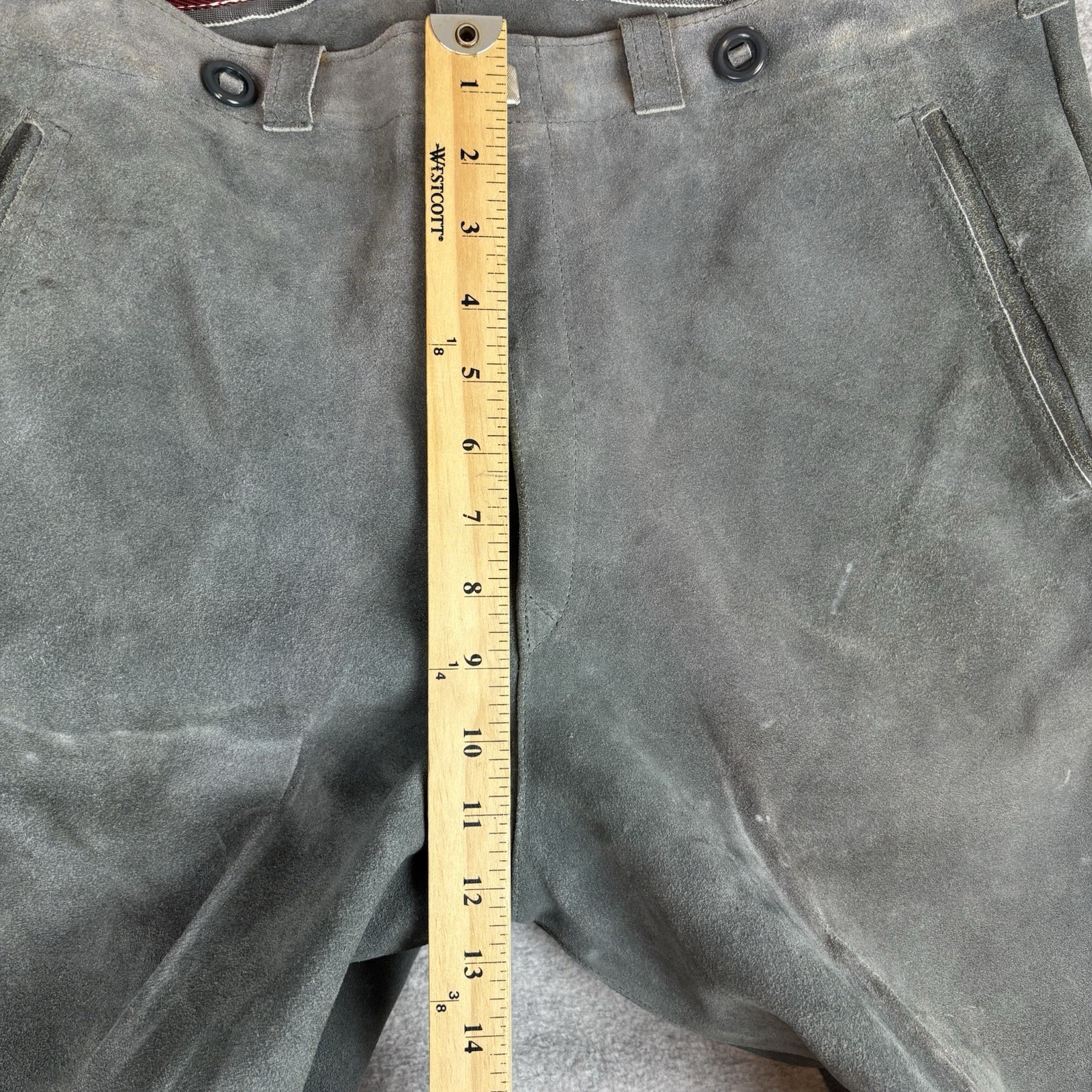 Men’s Traditional Costume Kniebund-Leather Pants Trousers 48 Dark Grey