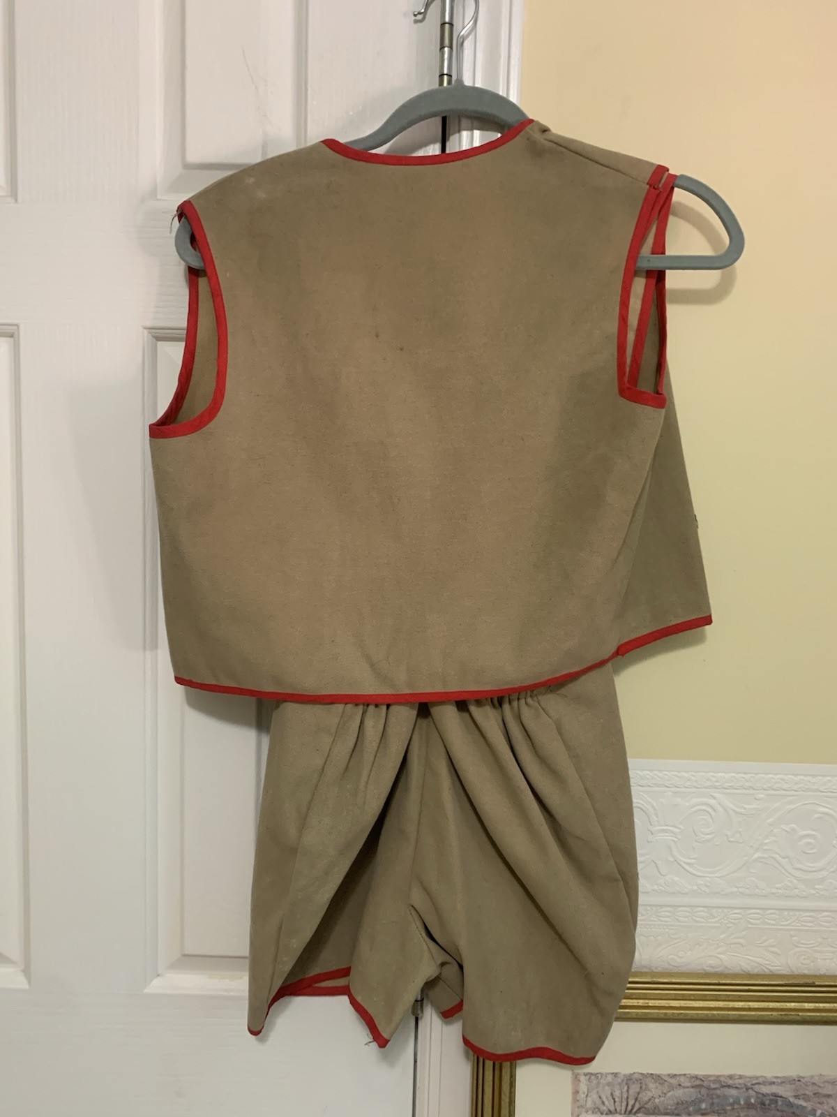 Vintage Folk Outfit Bavarian Style Vest and Suspenders Set Kids Medium