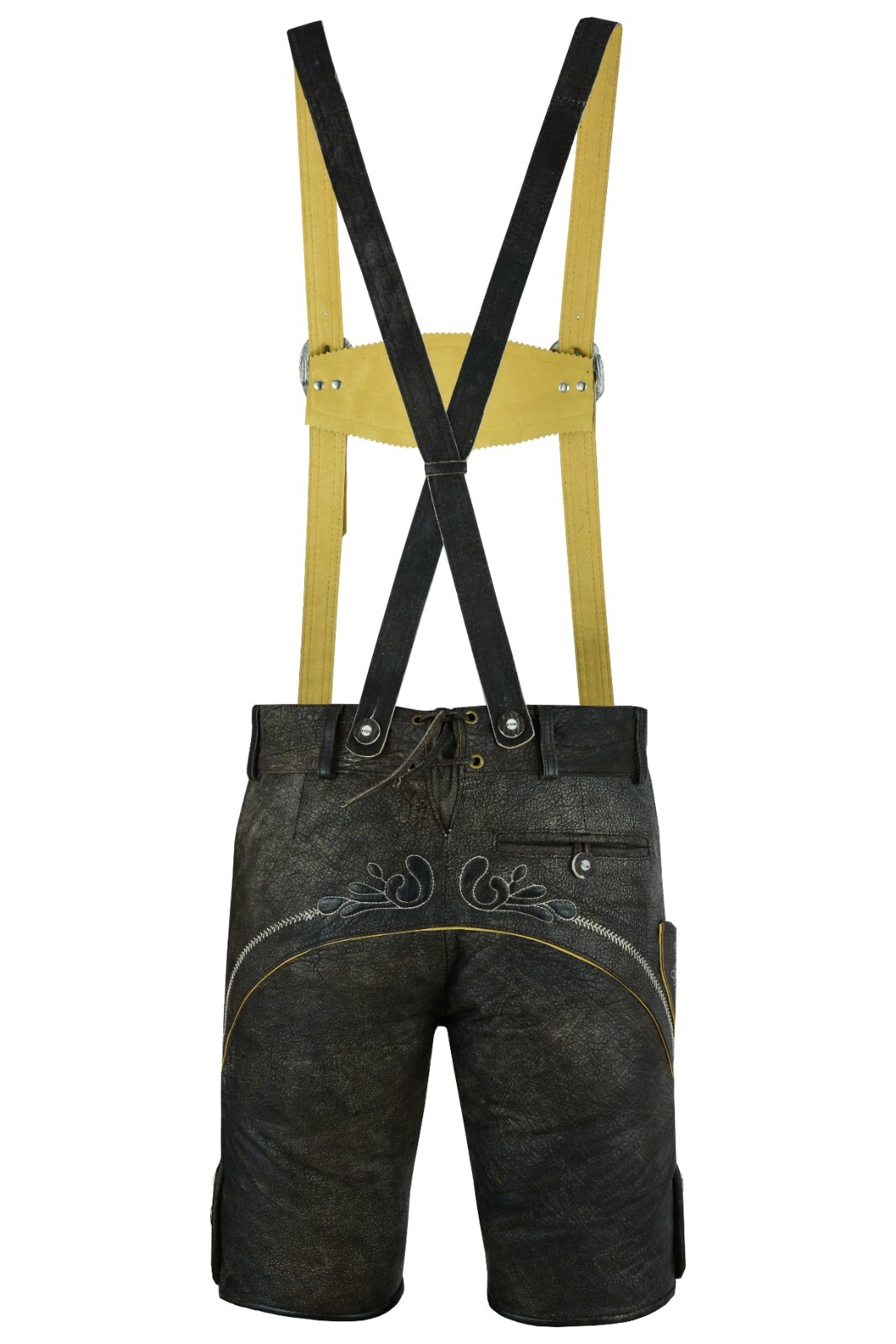 Men Oktoberfest Authentic Bavaria Trouser Lederhosen Leather Shorts M L XL 2XL