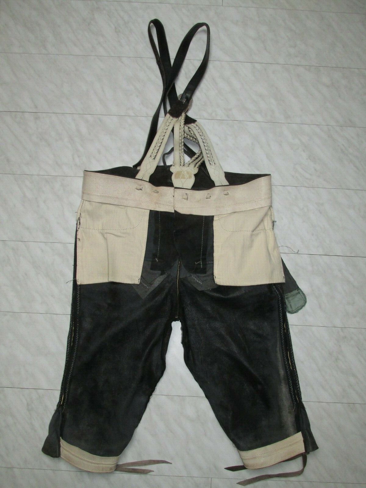 Vintage 80er Kniebund Lederhose Träger Gay Größe 58 innen Glattleder sehr weich