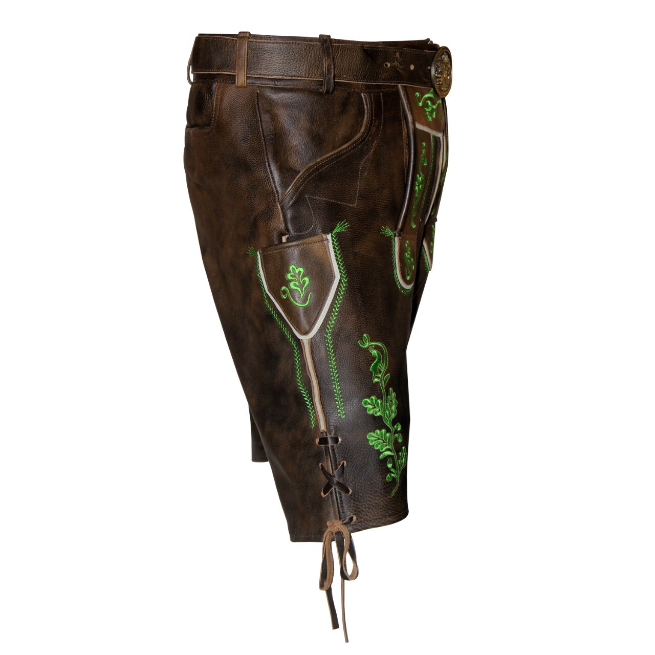 Lederhosen Men’s Short Traditional Lederhosen Antique Brown Oktoberfest Lederhosen 46-64
