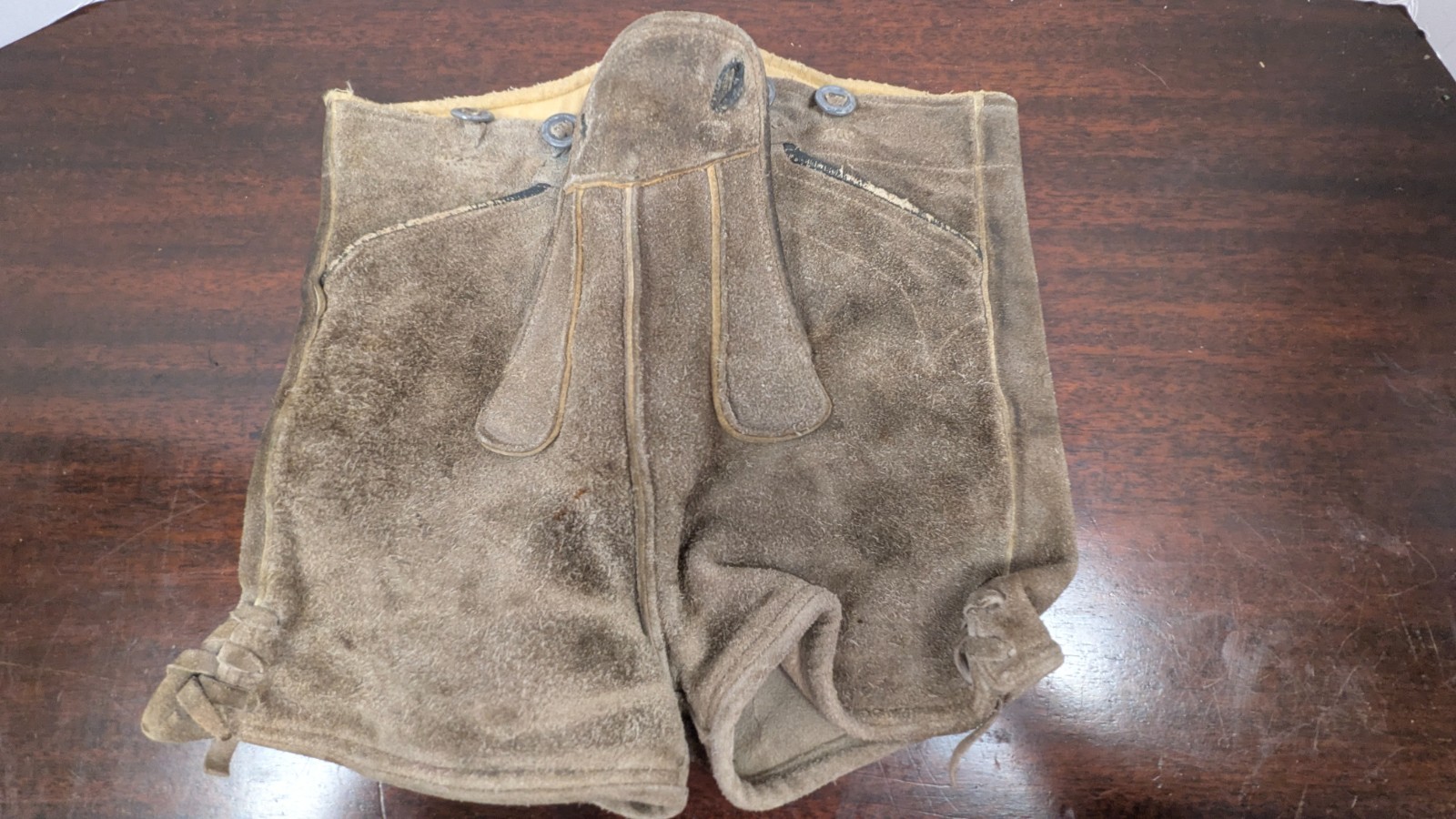 Vintage Children’s German Bavarian Suede Lederhosen Shorts Suspenders Edelweiss