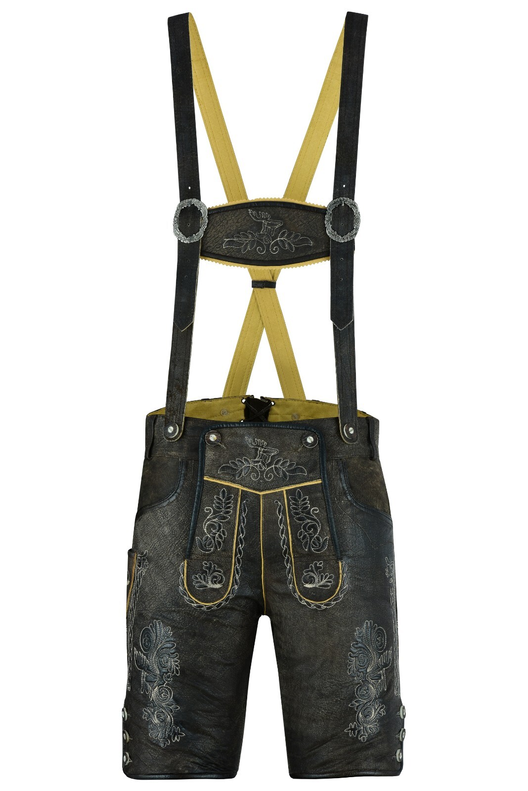 Men Oktoberfest Authentic Bavaria Trouser Lederhosen Leather Shorts M L XL 2XL