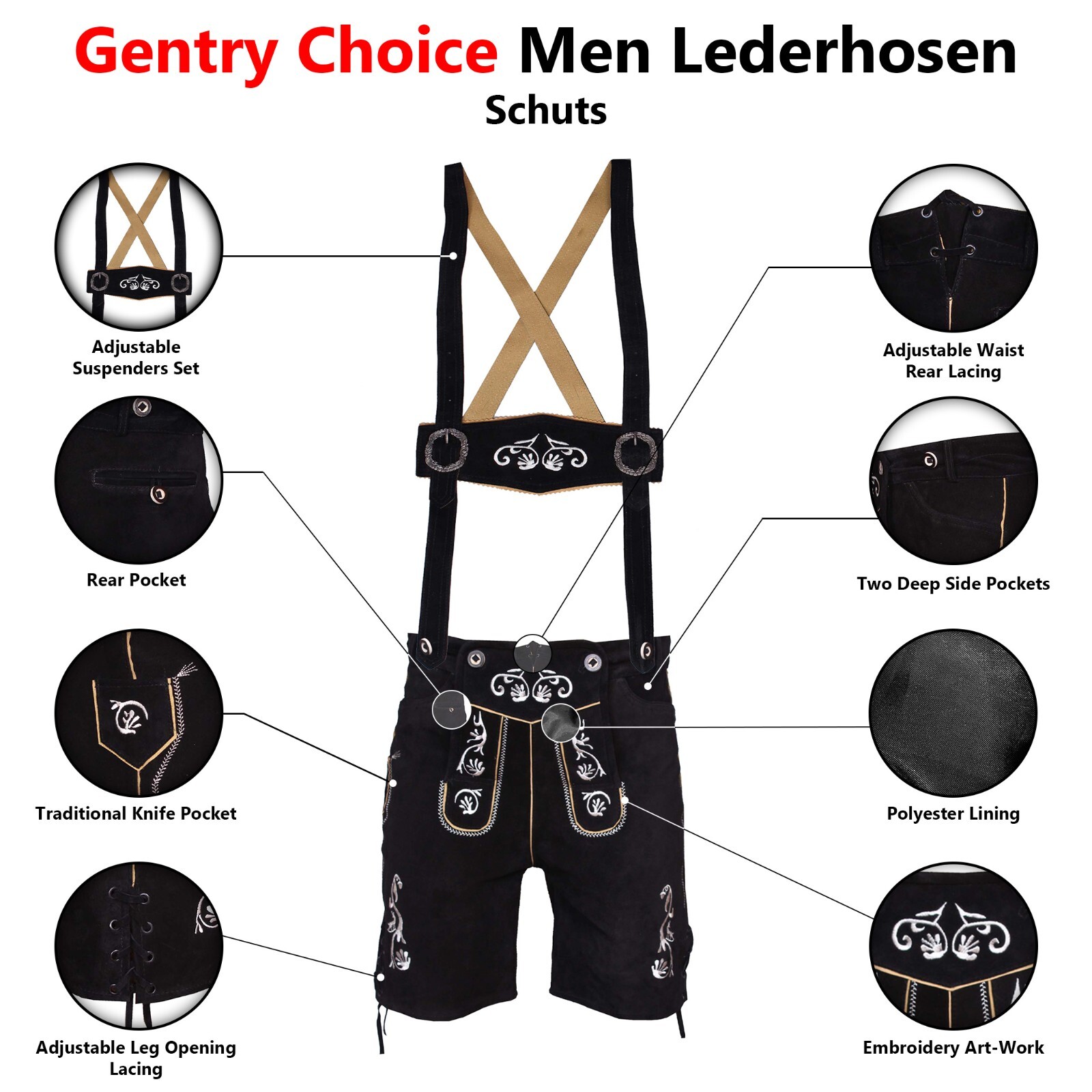 Bavarian Men Trachten Leather Lederhosen Schuts Traditional Oktoberfest Costume