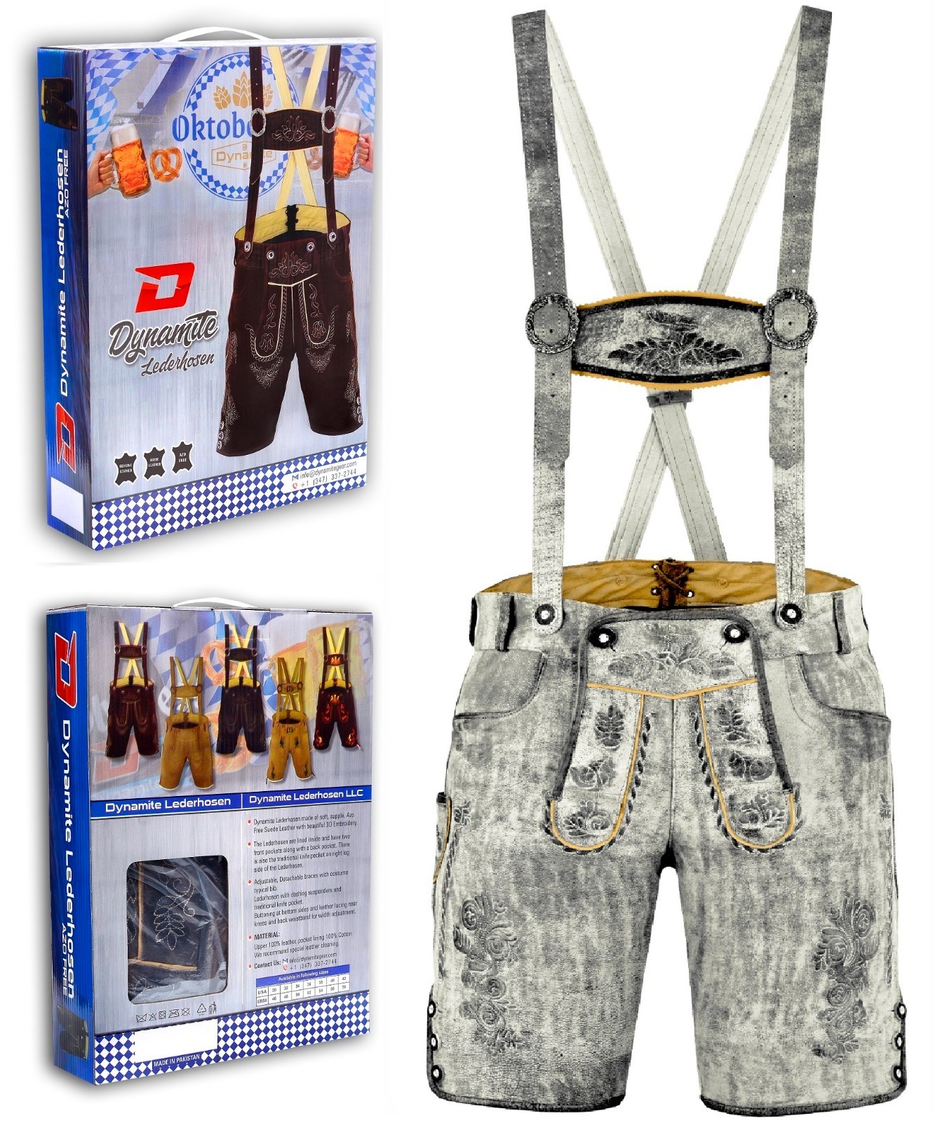 German Bavarian Lederhosen Trachten Oktoberfest Leather Men Shorts