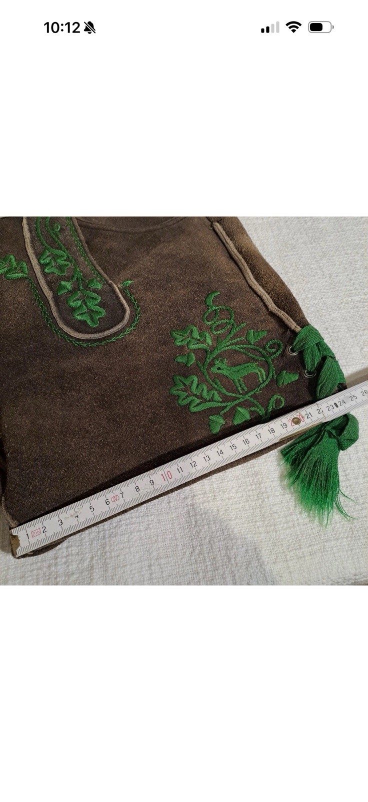 kurze Hirschlederhose sämische Gerbung handgestickt Plattler Trachtenlederhose
